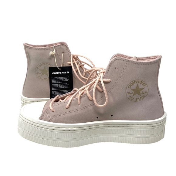 Converse Chuck Taylor Modern Lift Platform Casual Women Shoes Suede Pink A04663C - Picture 3 of 8